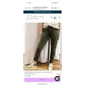 Judy Blue Army Green High Rise jogger jean 14W high waist